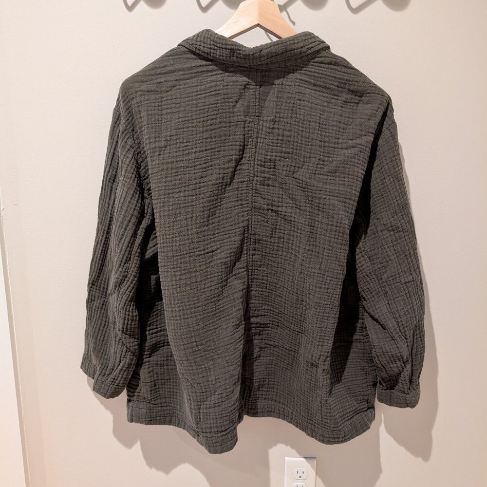 Madewell - Oversized gauze blazer olive green 1X - Picture 4 of 4
